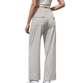 thumbnail image 3 of FRSASU Women's Wide Leg Pants Stretchy Work Dress Pants High Waist Business Casual Slacks Trousers with Pockets Beige-A, 3 of 5