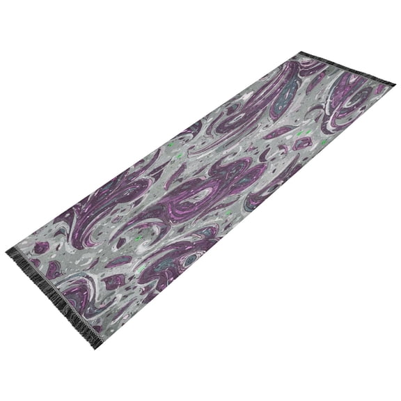 Vintage Modern Runner Rug,Non Slip Machine Washable 72"x23.5" Polyester Material Pet-Friendly Durable,Applicable to Entryway Rug Living Room Rug Deep Purple Tones