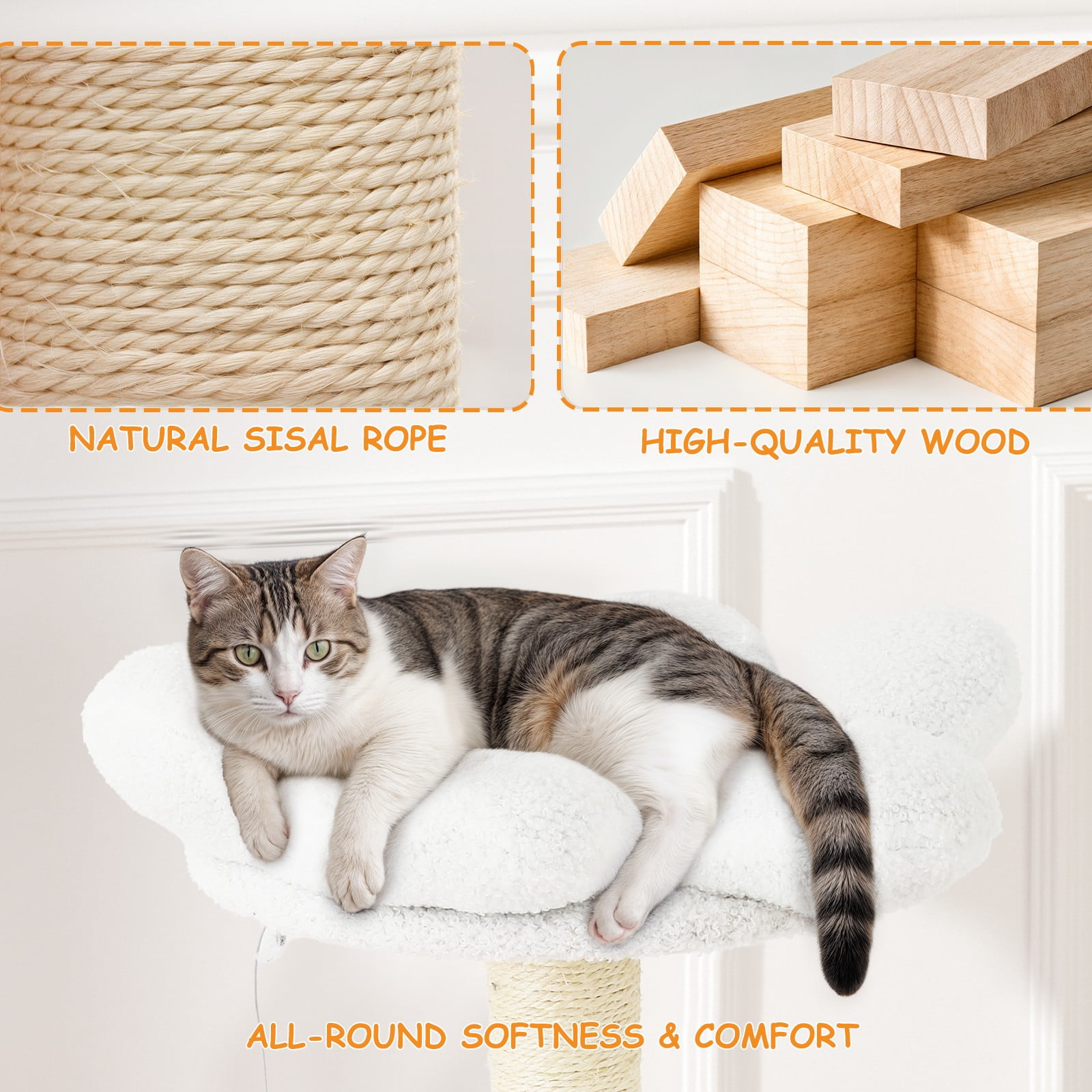 OSM 33-inch Floral Cat Tree for Indoor Cats, Compact Cat Tower with Scratching Posts, Cozy Condo, Flower Perch & Dangling Toys for Kittens & Small Cats, Pink