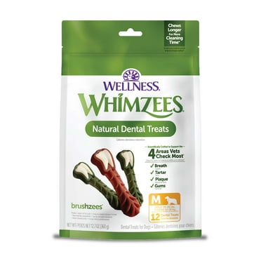 Wellness® WHIMZEES® Brushzees Natural Grain Free Dental Chews for Dogs, Medium Breed, 12 count