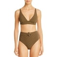 thumbnail image 3 of Red Carter SAFARI Chevron Slim Plunge Bikini Swim Top, US X-Small, 3 of 4