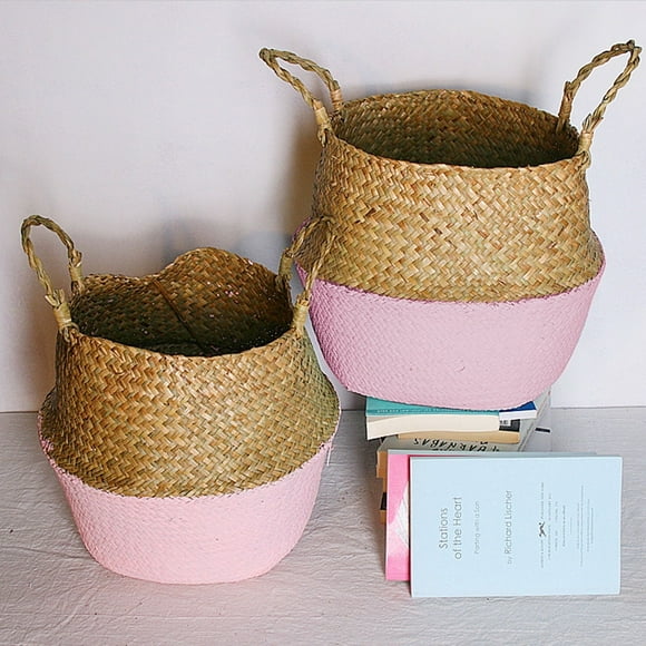 Seagrass Wicker Basket Wicker Basket Flower Pot Folding Basket Dirty Basket