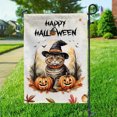 thumbnail image 3 of Happy Halloween Scottish Fold Witches Hat Pumpkin Carving Garden Flag 12x18in Double Sided Cat Lover Kitten Owner Gifts Outdoor Decor - 02019, 3 of 5