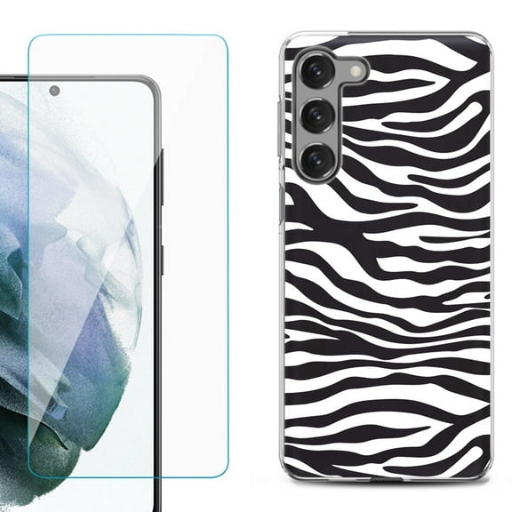 Shockproof Fashion Phone Case for Samsung Galaxy S23 5G, by OneToughShield ® - Zebra B/W