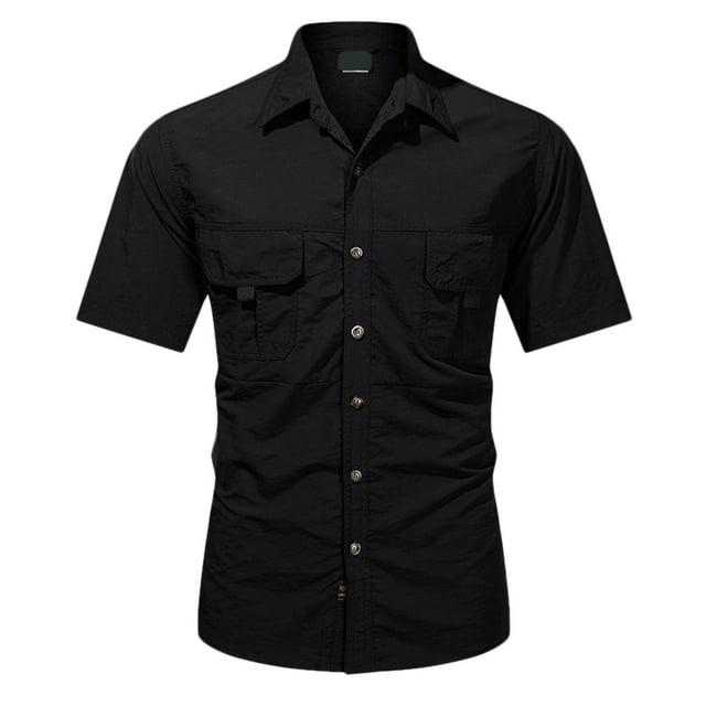Xdzjlr Polo pour Hommes, Coupe Extérieure, Randonnée avec Poches, Manches Courtes, Décontracté, Confortable, m