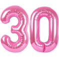 thumbnail image 1 of Globo Kelfuoya Número 30 Rosa 40" Mylar Jumbo, 1 of 7