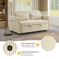 thumbnail image 4 of Noodeniya 55" Corduroy Twins Pull Out Sofa Bed with 2 Large Side Pockets and USB, Convertible Sleeper Couch, Loveseat for Small Place, Beige, 4 of 17