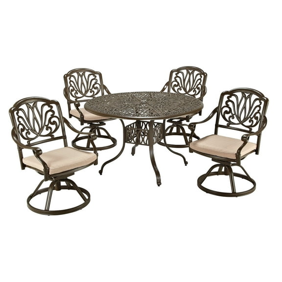 Homestyles Capri Taupe 5 Piece Outdoor Dining Set