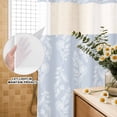 thumbnail image 3 of No Hook Shower Curtain, Light Blue Botanical Shower Curtains for Bathroom with See Through Top Window, Pastoral Elegant Spring Floral Waterproof & Washable Bath Curtain 60"x72", 3 of 9