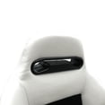 thumbnail image 4 of Ikon Motorsports Compatible with Honda Models 2 Tone White PVlack Suede Racing Seats & Sliders Pair, 4 of 6