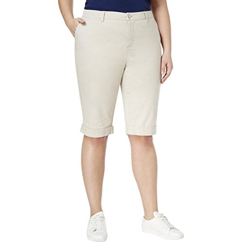 womens mid rise bermuda shorts