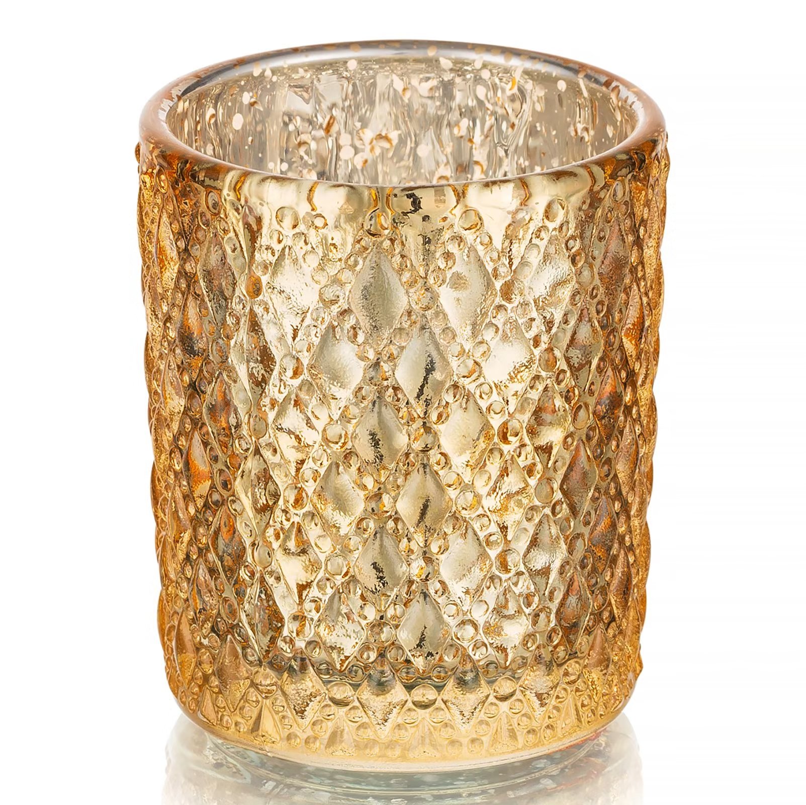 Efavormart 12 Pack | 2" Square Mercury Glass Candle Holders, Votive ...