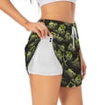 thumbnail image 2 of Bixox Women's Light Green Excavator pattern 2 in 1 Running Shorts - Lightweight Athletic Workout Gym Yoga Shorts Liner with Pockets - XX-Large, 2 of 7