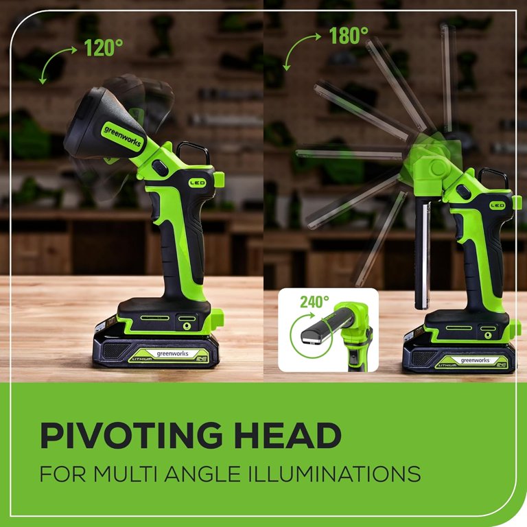 Greenworks 24V 2-in-1 Work Light, Dual Function, (2