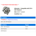thumbnail image 2 of Alternator - Compatible with 2014 - 2021 Mazda 6 2015 2016 2017 2018 2019 2020, 2 of 2