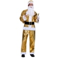 thumbnail image 6 of Santa Outfits for Men Adult Santa Suit Gold Top and Pants 6PCS Set Christmas Suits for Men Party Suit L, 6 of 8
