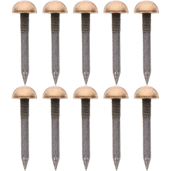 OUNONA Black Brass Furniture Nails for Upholstered Chair and Sofa Decorative Tacks Set of 10