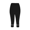 thumbnail image 4 of Women's Cropped Yoga Pants - Mesh Panel Workout Leggings, Stretchy Compression Capris (S-XXXL, 10 Colors) | Yubnlvae (Black | L), 4 of 6