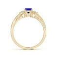 thumbnail image 2 of ANGARA Natural Cushion Tanzanite and Half Moon Diamond Leaf Ring in 14K Yellow Gold for Women (Size-5mm) | December Birthstone, Birthday, Anniversary, Jewelry Gift for Women | Natural Tanzanite Ring, 2 of 10