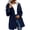 #02 Navy, variant on Busydd Womens Rain Jacket Casual Solid Color Long Sleeve Rain Coat Trendy Adjustable Waist Full Zip Button Waterproof Windbreaker Jacket with Pockets S