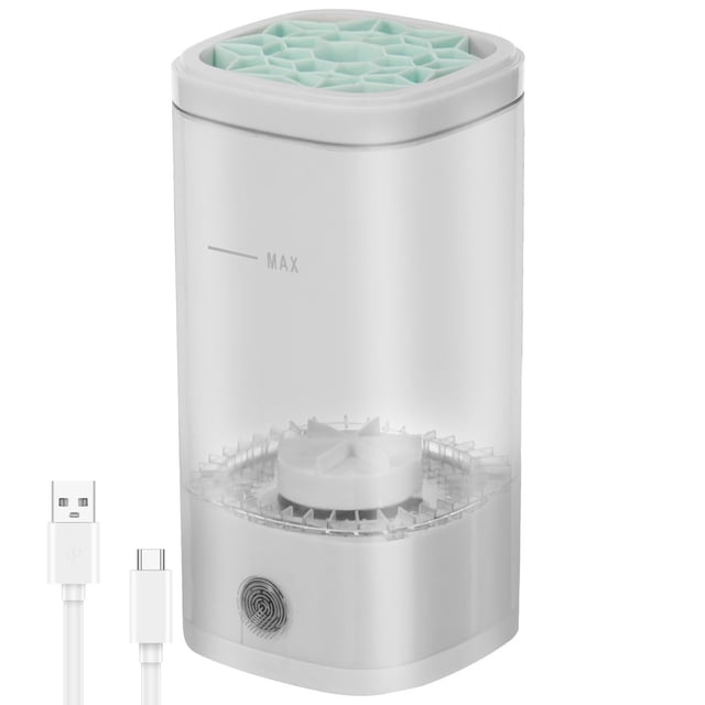 JUNWELL Electric Makeup Brush Cleaner Machine with Drying Function Efficient Make Up Brush Cleaner 6500RPM Brush Cleaner Make Up Effortless Cosmetic Brush Cleaner for Makeup Brushes