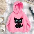 thumbnail image 3 of Kiijoy Little Girls Hooded Sweatshirt Fall Loose Pullover Hoodie, Pink, Sizes 5-6Y, 3 of 3