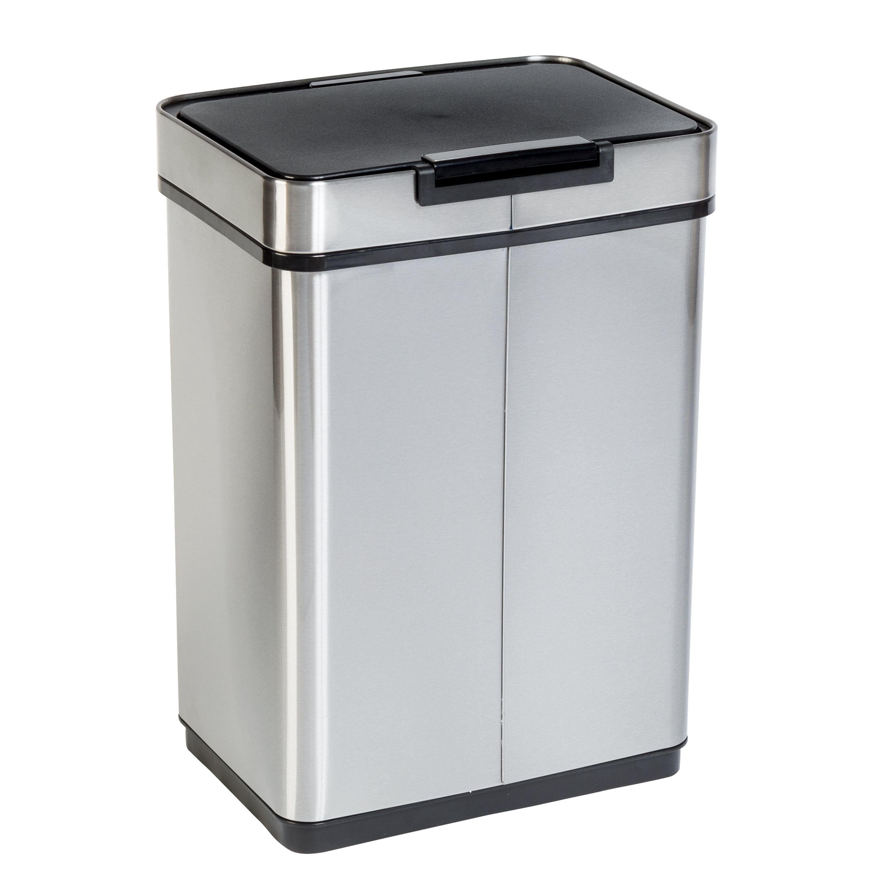 Honey-Can-Do 13.2 gal Silver Stainless Steel Touchless Sensor Automatic Touchless Trash Can