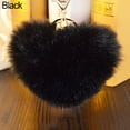 thumbnail image 2 of Naierhg 2Pcs 10cm Faux Fur Ball Pompom Heart Shape Car Phone Keychain Handbag Key Ring, 2 of 8