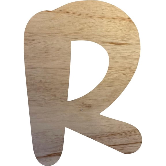 Awesome Life Craft Wood Letter R Craft, Blank 7'' Tall Decorative DIY, Brownie Font