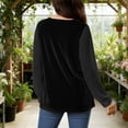 thumbnail image 4 of Haut en Velours pour Femmes Col Rond Blouse à Manches Longues en Mousseline Patchwork, 4 of 8