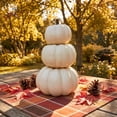 thumbnail image 6 of Fall Pumpkin Stack Decor, 3 Tier Resin Look Plastic Pumpkin Ornament, Tabletop Decor for Mantel Tiered Tray, 6 of 6