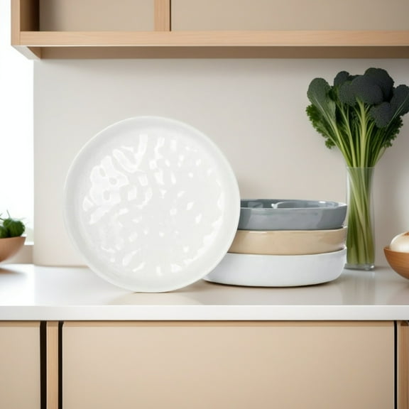 Mars Pasta Bowls, set of 4, 8.5-inch large serving bowls for parties, big salad bowl set, bowl set with brown speckled design, microwave and dishwasher safe, multi-coloured.