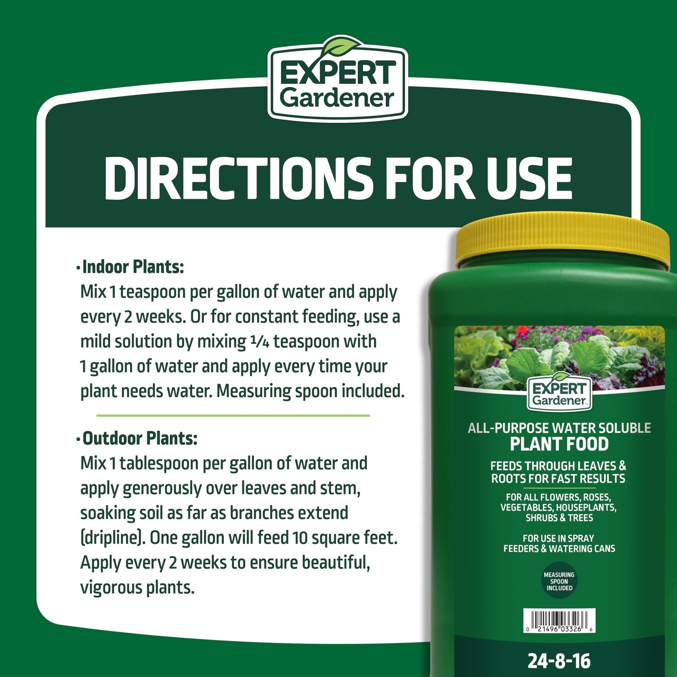 Expert Gardener All-Purpose Water Soluble Plant Food, 24-8-16 5 Pounds