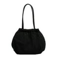 thumbnail image 1 of ruzhgo Tote Foldable Compact Storage Satchel Simple Handbag Shoulder Bags Bucket Multi-function Durable Soft Trendy Casual Black Black, 1 of 6