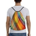 thumbnail image 2 of Bingfone Abstract Watercolors Tartan Drawstrings Backpacks Bags For Men Women Gym Drawstrings Bag, 2 of 9