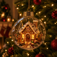 thumbnail image 4 of Glowing Christmas Story Ornament, Light-Up Mini Christmas Scene with Warm LED Light, Clear Ball Hanging Decoration for Christmas Tree, Home, Mantel and Party Decor, 4 of 7