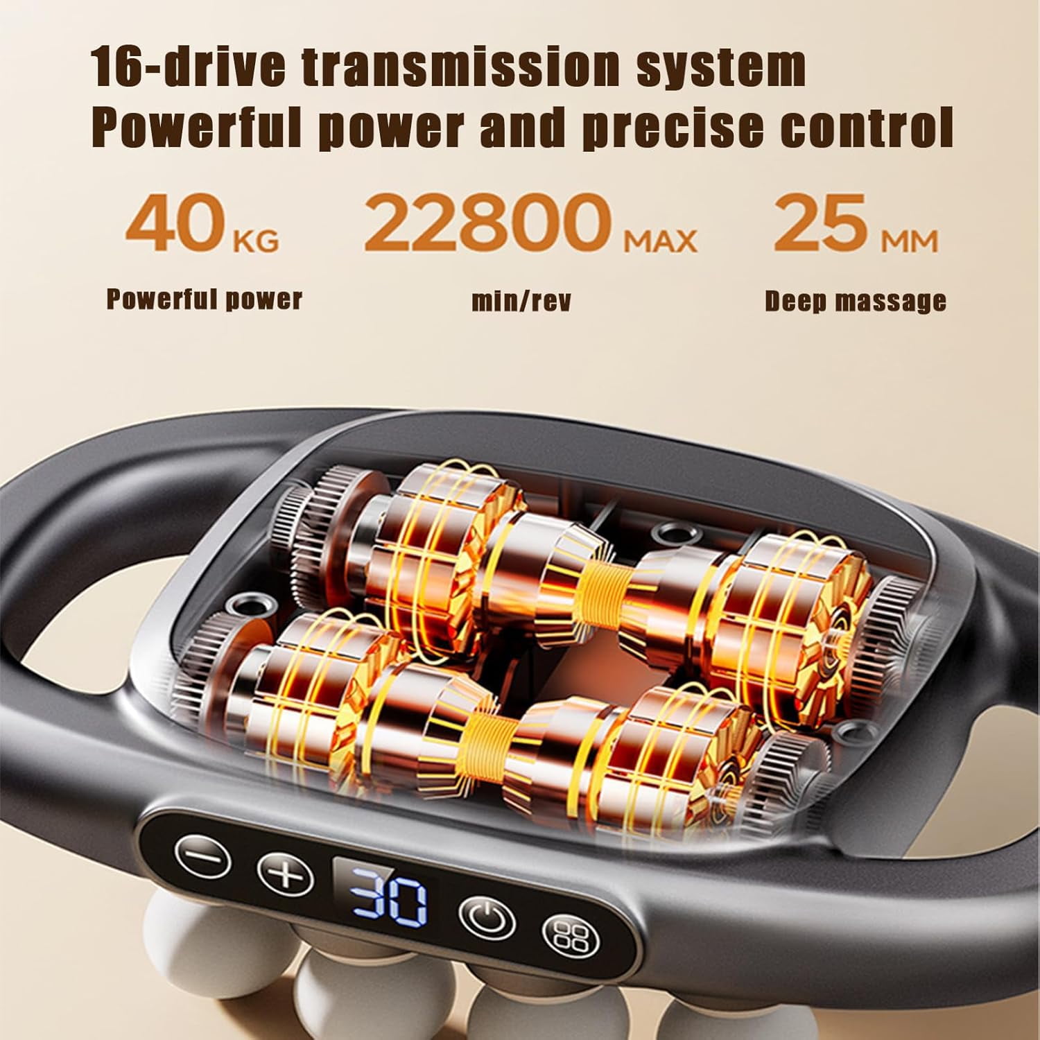 RKXQT Needsary Massager,16-Drive 8-Head Massage Gun Set, 8 Heads Massage Gun Deep Tissue with 9 Levels & 9 Modes,Electric Massager Tool for Thighs Arms Waist Back Full Body Muscle Pain Relief (8 Head