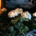 thumbnail image 3 of Fairy Hydrangea Lights, 3 Pack Solar Garden Lights Outdoor, IP65 Waterproof Colorful LED Flower Light, 15H Lighting Time, Pathway Patio Yard Décor (White, 3 of 6