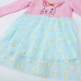 thumbnail image 4 of Trolimons Little Girls Easter Dresses Bunny Print Clothes Spring Long Sleeved Princess Fall Dress Size 6 Years Sky Blue, 4 of 5