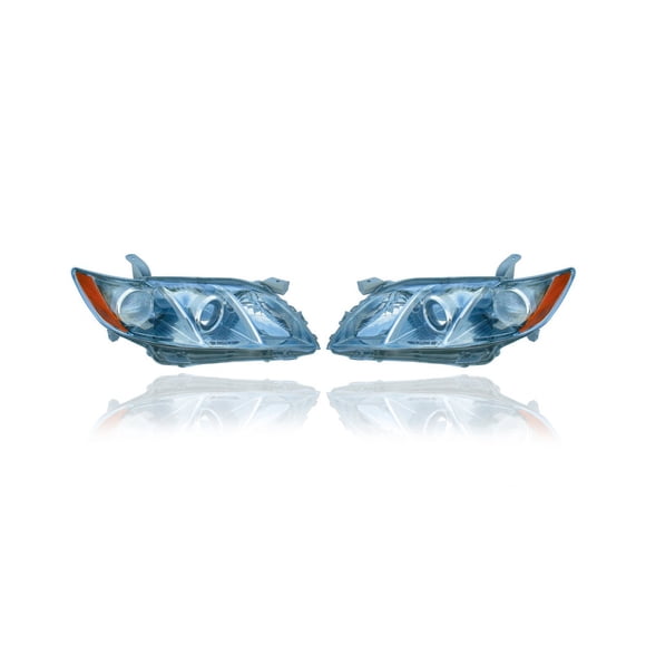 Headlight - Eagle Eye Compatible/Replacement for '07-09 Toyota Camry Hybrid (Japan Built) - Halogen - Pair, Left Driver + Right Passenger Set - 8113033662, 8117033662