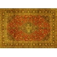 thumbnail image 1 of Ahgly Company Machine Washable Indoor Rectangle Medallion Yellow Traditional Area Rugs, 5' x 7', 1 of 4