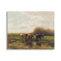 Cattle Stepping Rural Scenery Animals & Insects Graphic Art Gallery Wrapped Canvas Print Wall Art