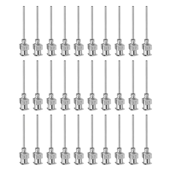 Uxcell 30pcs 17G Stainless Steel Dispensing Needles, 1" Glue Needle Tube Blunt Tip