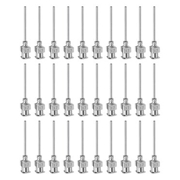 Unique Bargains 30 Pcs Aiguilles de Distribution en Acier Inoxydable 17G, Tube d'Aiguille de Colle 1 Pouces Embout Émoussé