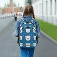 thumbnail image 6 of FORMRS Unisex Backpack Elementary School Travel Bookbag with Reflective Stripes, Blue Polar Bear, 6 of 7