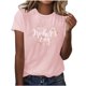 thumbnail image 1 of Blusas de Manga Corta para las Mujeres Imprimir Cuello Redondo, Camiseta Casual para Primavera Verano Diario, 1 of 4