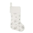thumbnail image 5 of Hvmvliv Plush Christmas Stocking Gifts Bag White Hot-Stamped Snowflake Festival Xmas Stocking Candy Bag for Holiday Decoration Silver, 5 of 6