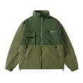 thumbnail image 4 of Chiccall Men's Colorblock Fleece Jacket Zip Up Stand Collar Thermal Coats Warm Fuzzy Outdoor Hiking Winter Workout Outwear with 4 Pockets, 4 of 8