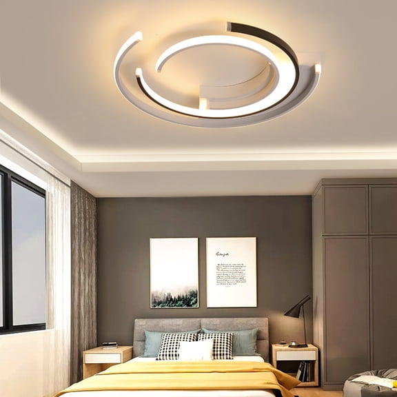 19.7'' 85-265V Modern Ceiling Light, Round LED Ceiling Light, Flush Mount Ceiling Fixture for Bedroom, Study, Staircase, Dining Room, or Office for Lighting and Decoration.