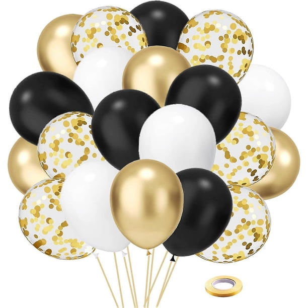 50pcs 12 inch black gold latex balloon set birthday graduation party decoration sequin balloons